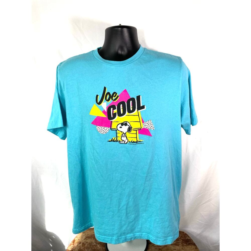 Joe Cool Snoopy Graphic Tee XL Blue Peanuts Shirt